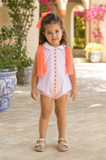 Naxos Neon Girls Pink & Orange Tulle Romper